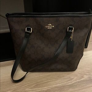 Coach Dark Brown and Black Women's Tote Bag